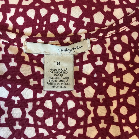 Halogen Print Sleeveless Burgundy Top Size Medium - Picture 5 of 6